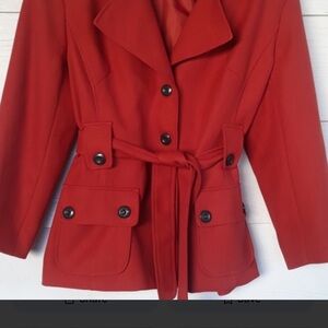 Isabella Fiore Red Buttoned Belted Blazer